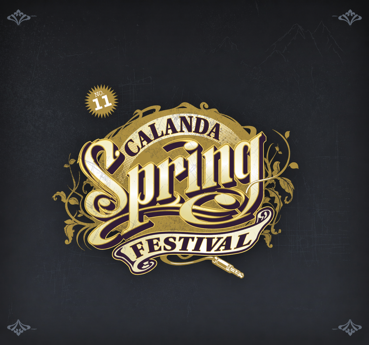 Spring Festival design with vintage emblem